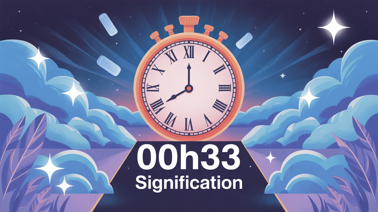 Illustration 00h33 signification ambiance spirituelle horloge nuit