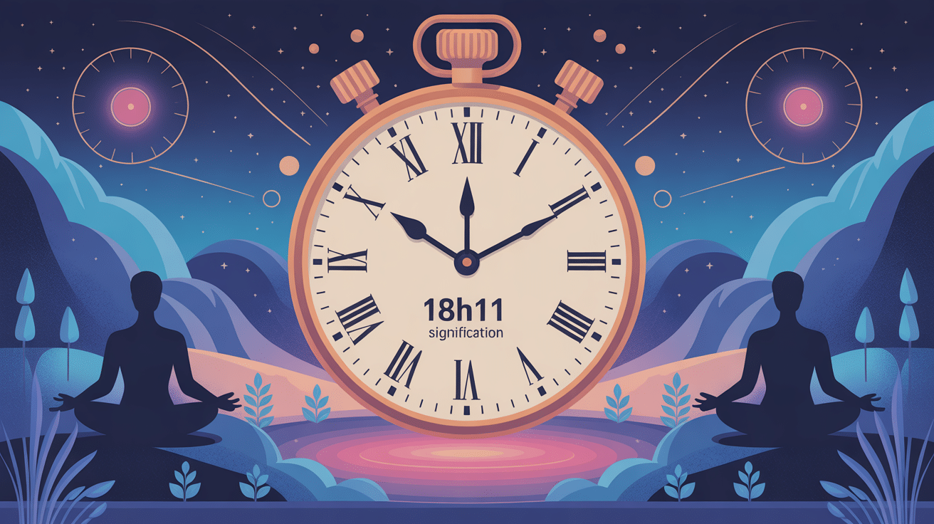 18h11 signification illustration horloge symbolique