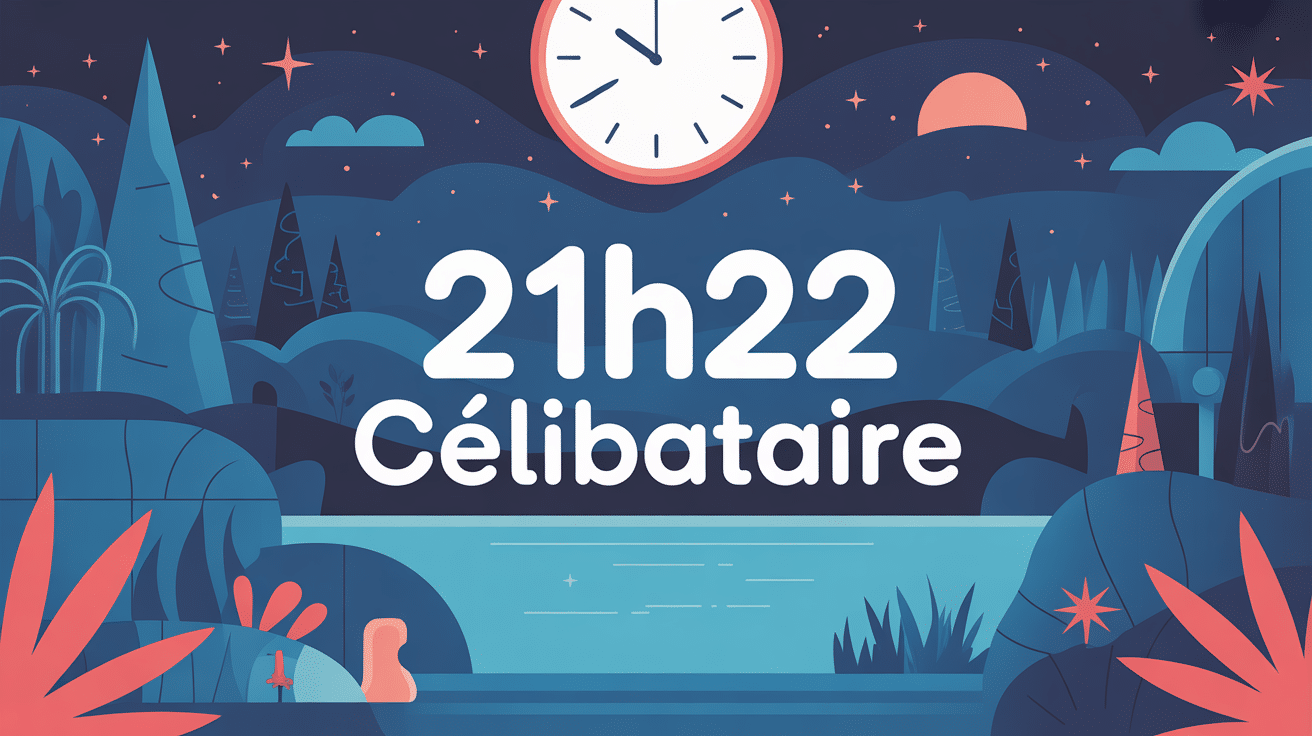 Illustration centrale 21h22 célibataire montre nuit ambiance espoir