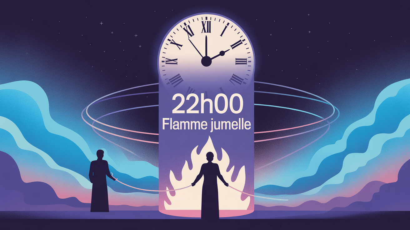 22h00 signification flamme jumelle, illustration du parcours spirituel et connexion