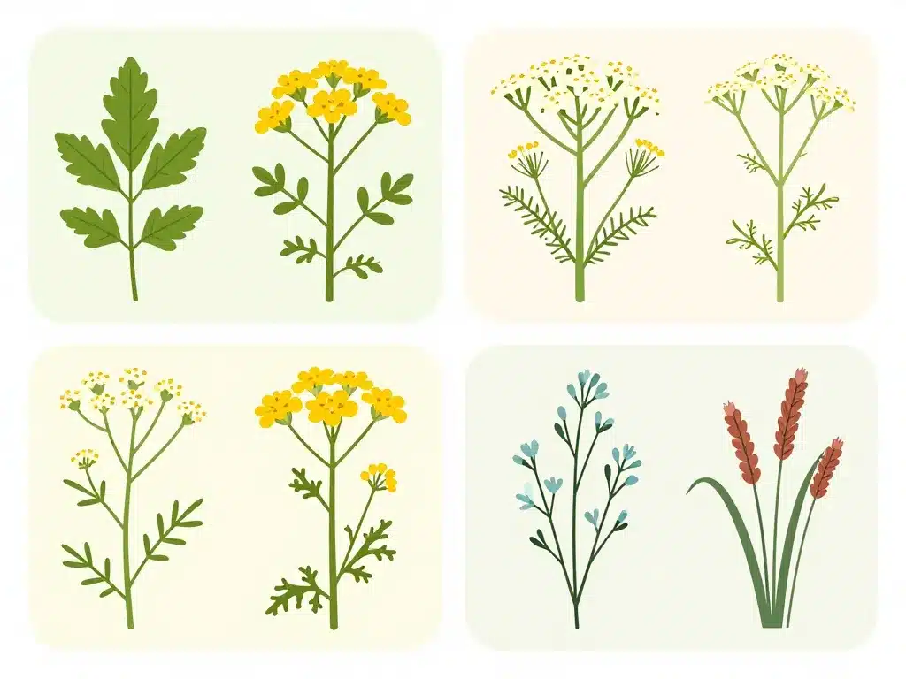 achillée millefeuille confusion feuilles et fleurs sosies