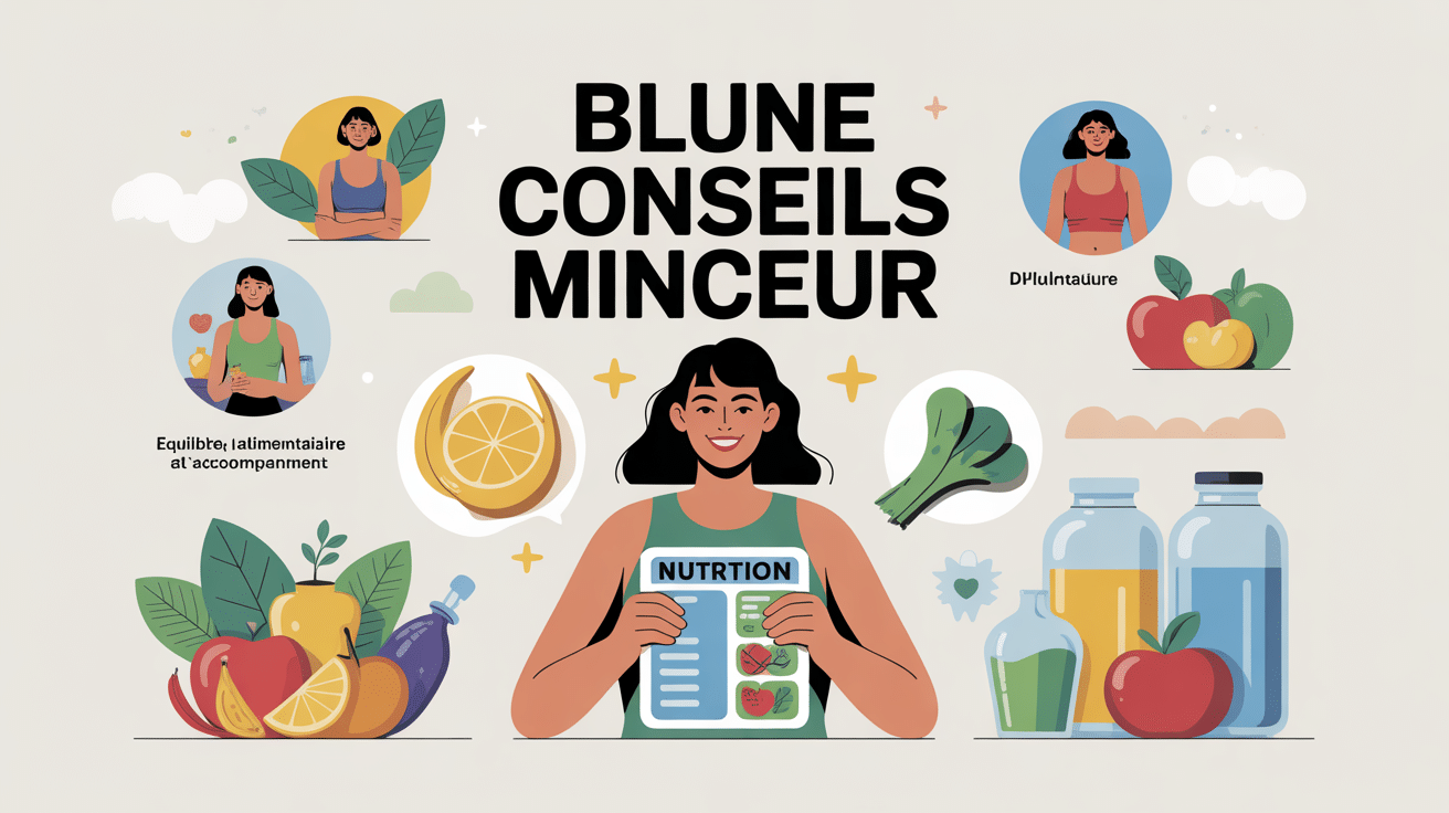 Illustration du programme blune conseils minceur avec utilisateur heureux