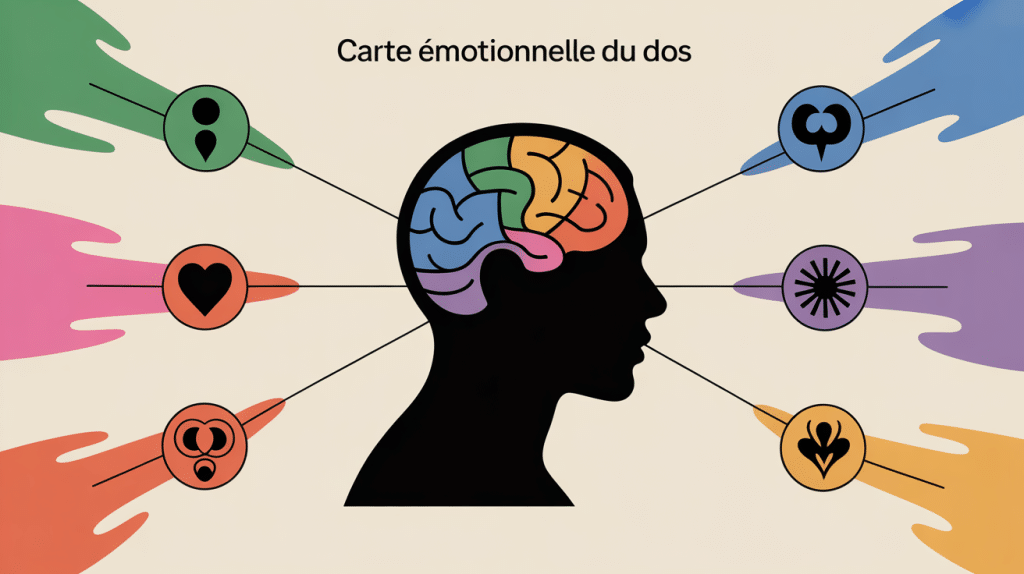 Illustration stylisée carte émotionnelle du dos
