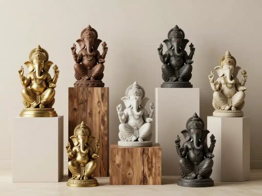 ganapati statue différents matériaux styles tailles