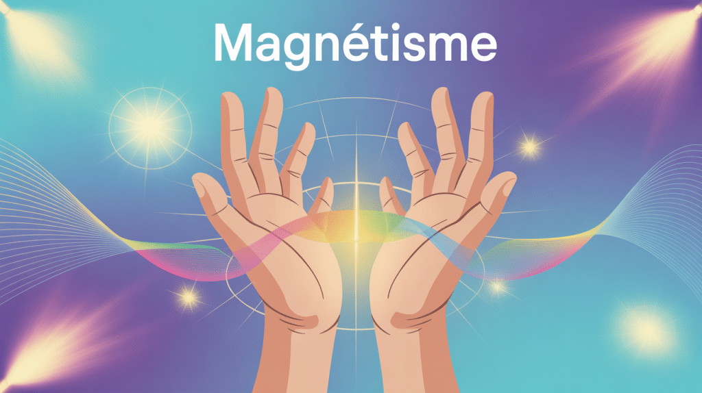illustration magnétisme humain mains énergie vitale