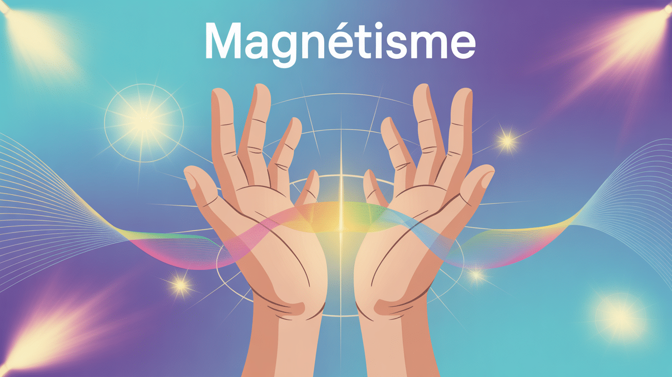illustration magnétisme humain mains énergie vitale