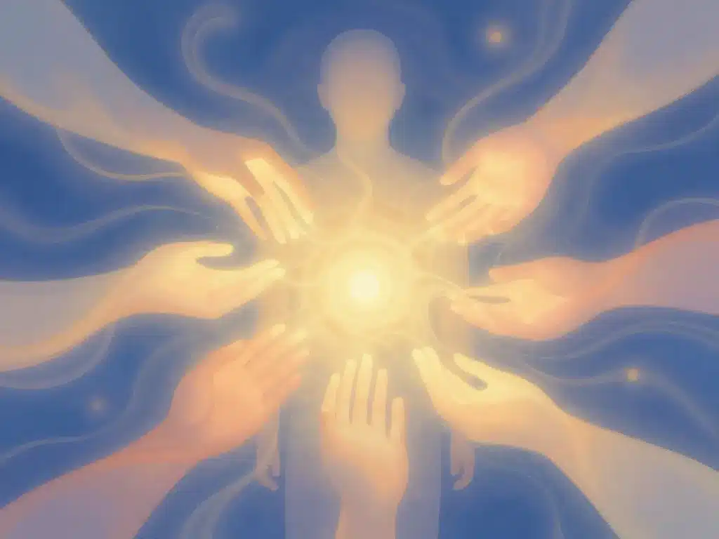 image signes magnétisme naturel mains rayonnantes