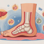 illustration épine calcanéenne et foie intestin douleur interaction
