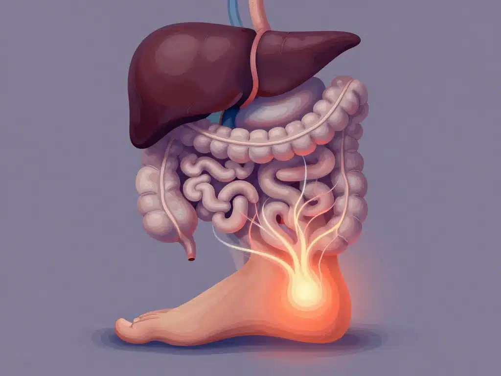 épine calcanéenne et foie intestin image douleur inflammation