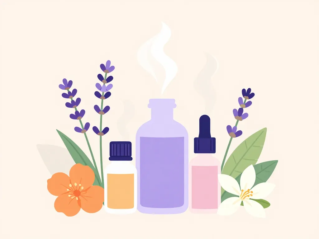 huile essentielle contre rumination mentale, flacons lavande orange ylang-ylang