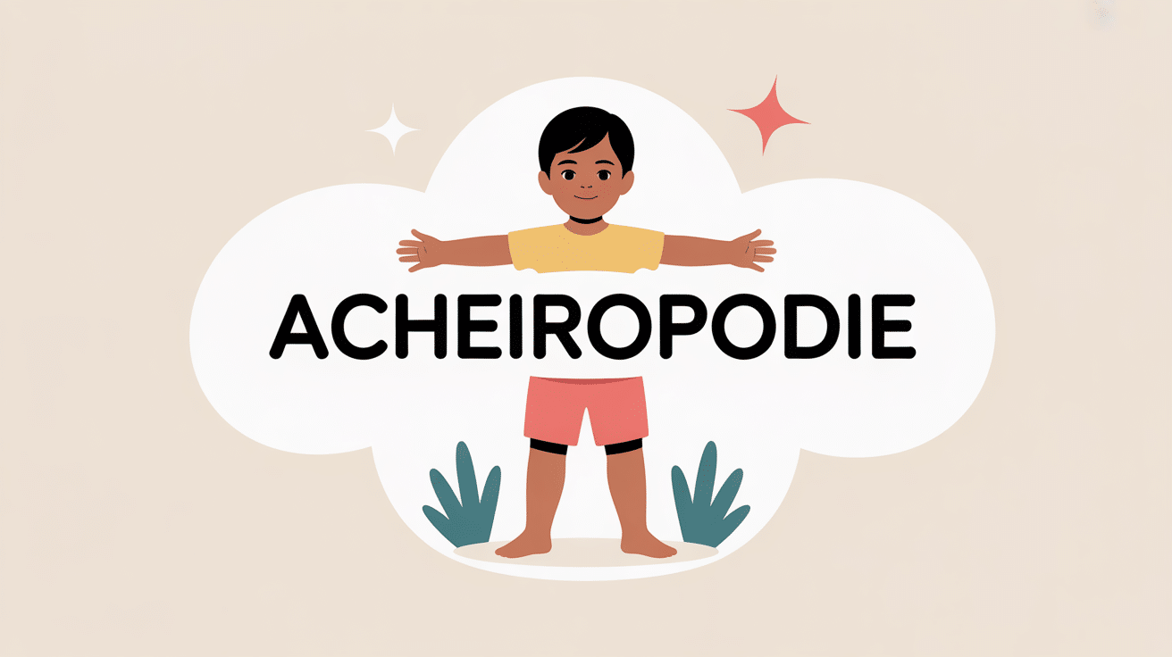 maladie génétique acheiropodie sante2fer, enfant sans mains ni pieds, illustration vectorielle