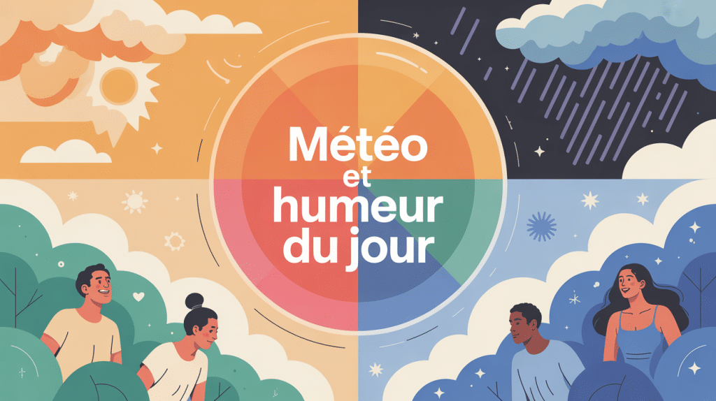 illustration météo humeur du jour, émotions contrastées sous ciel partagé