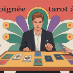 poignée tarot à 3 joueurs autour de la table