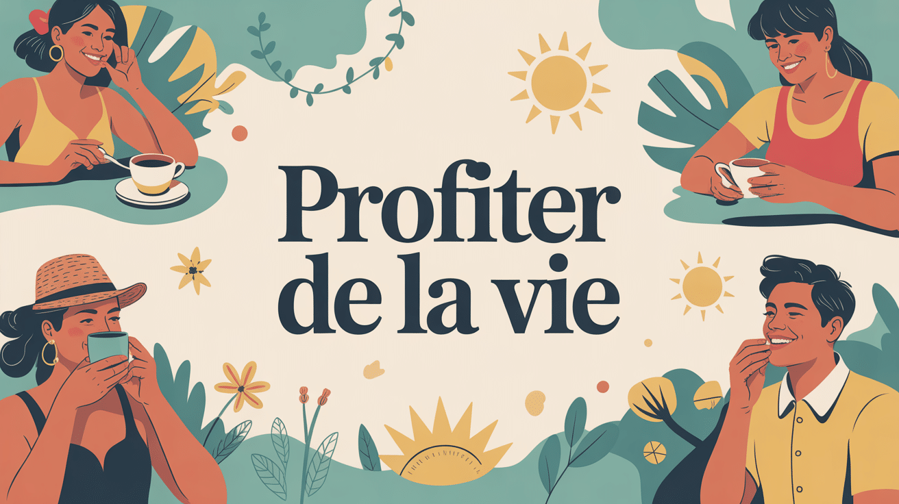 Profite de la vie illustration personnages plaisirs quotidiens