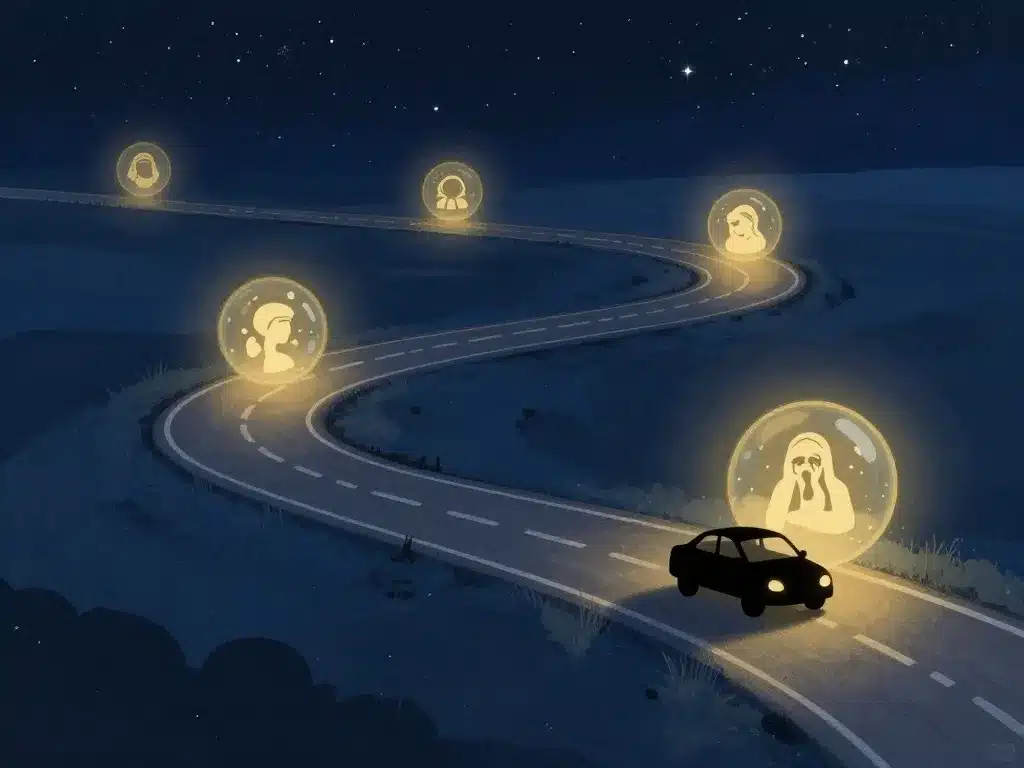 rever accident voiture islam symbolique route orbs foi