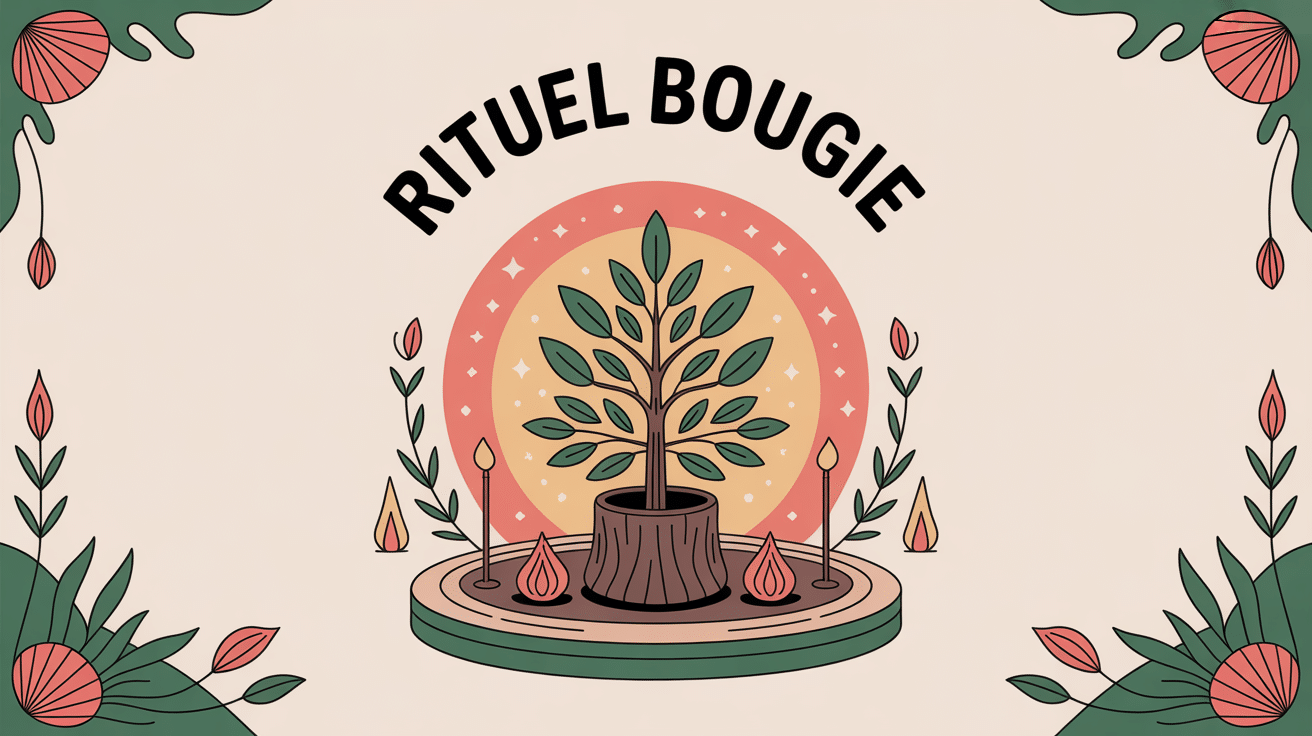 rituel bougie illustration centrale et ambiance méditative