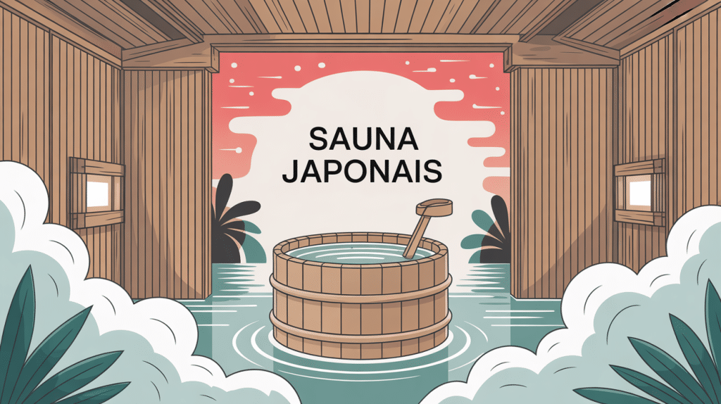 illustration sauna japonais traditionnel zen