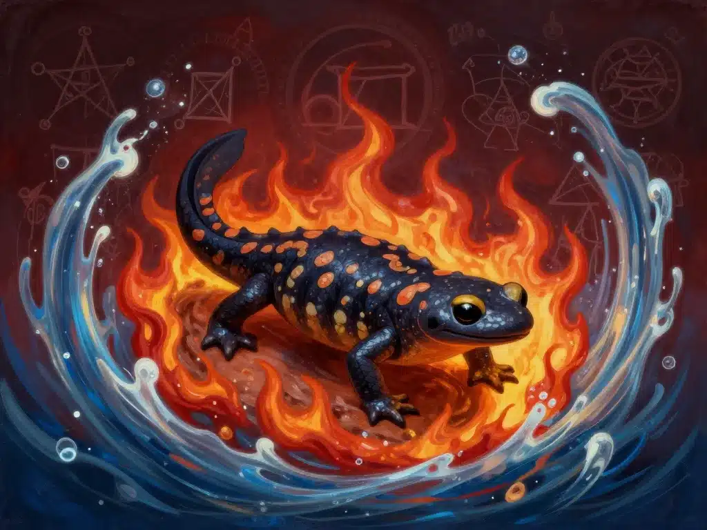 signification tatouage salamandre salamandre entre flammes et eau