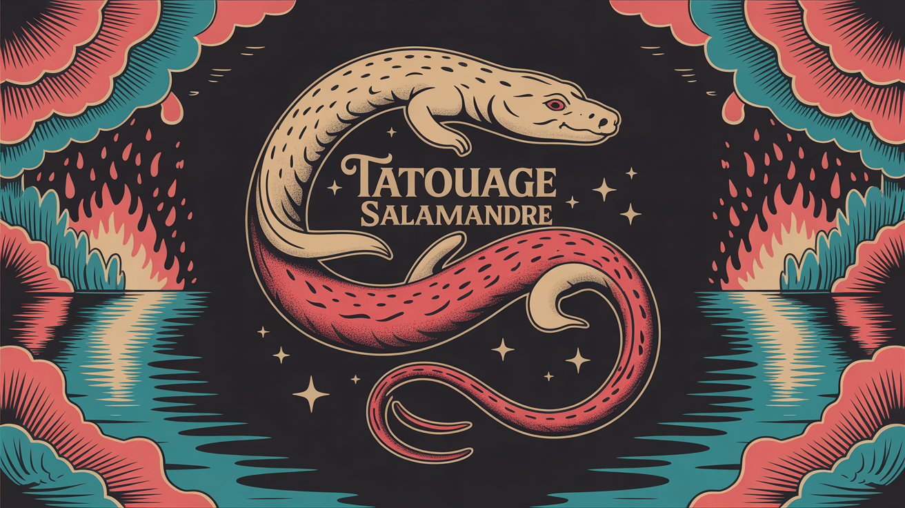 signification tatouage salamandre illustration centrale feu eau