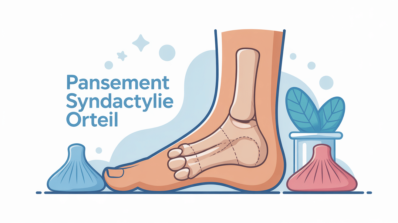 Syndactylie orteil pansement pied bandé compresses