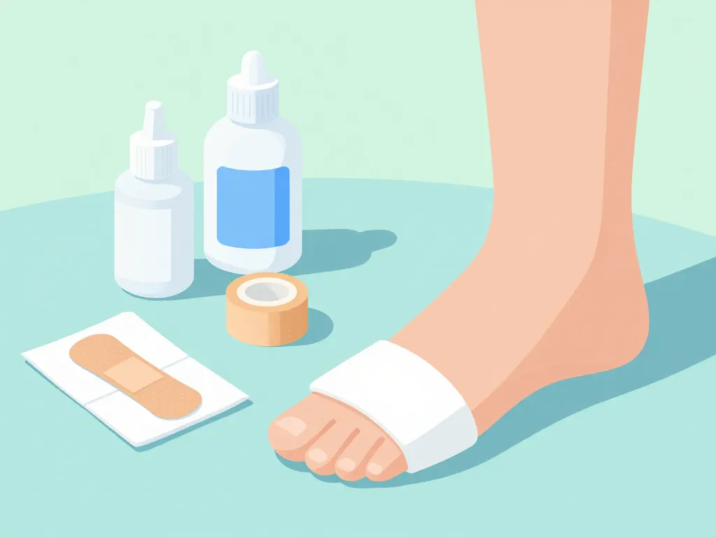 Syndactylie orteil pansement soins pied bandé