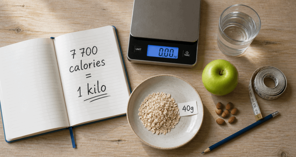 1 kilo combien de calories balance et aliments