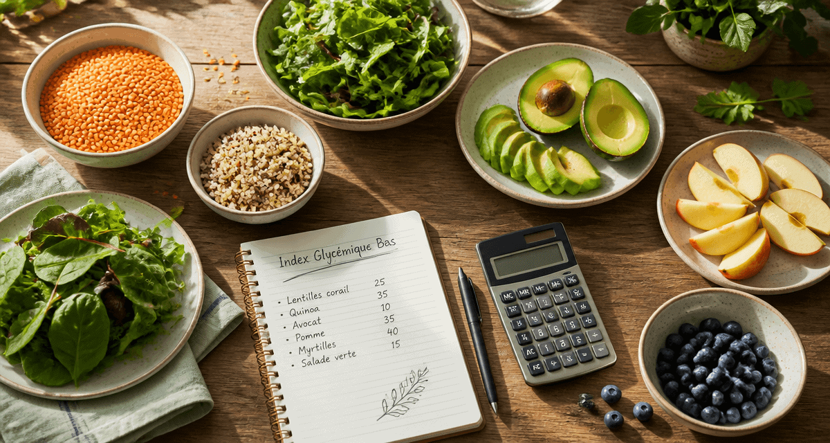 aliments a index glycemique bas assiettes fruits legumes