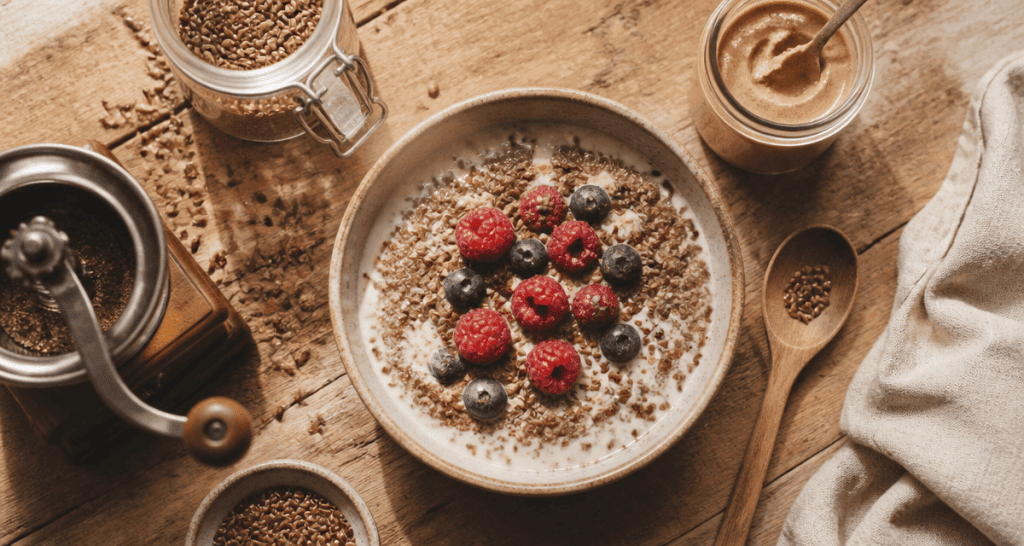 Bienfaits des graines de lin en pudding avec fruits