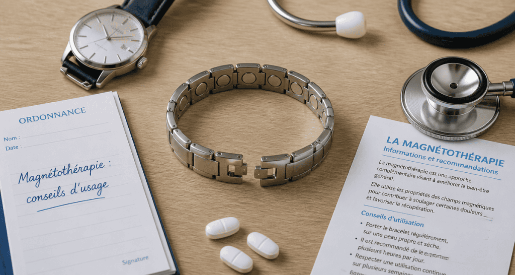 bracelet magnétique avis médical sur table avec ordonnance