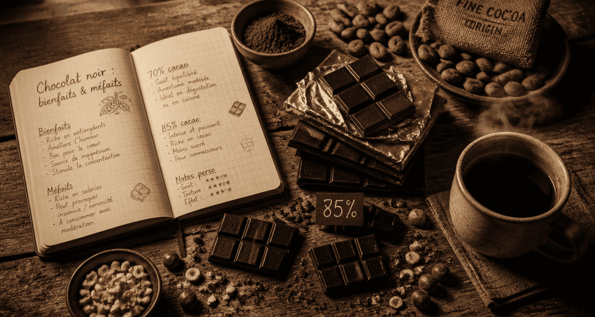 chocolat noir bienfaits et mefaits table rustique