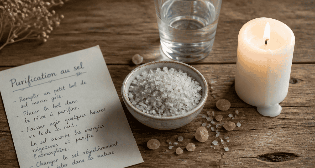 enlever le mauvais œil avec du sel, bol de sel, bougie, purification