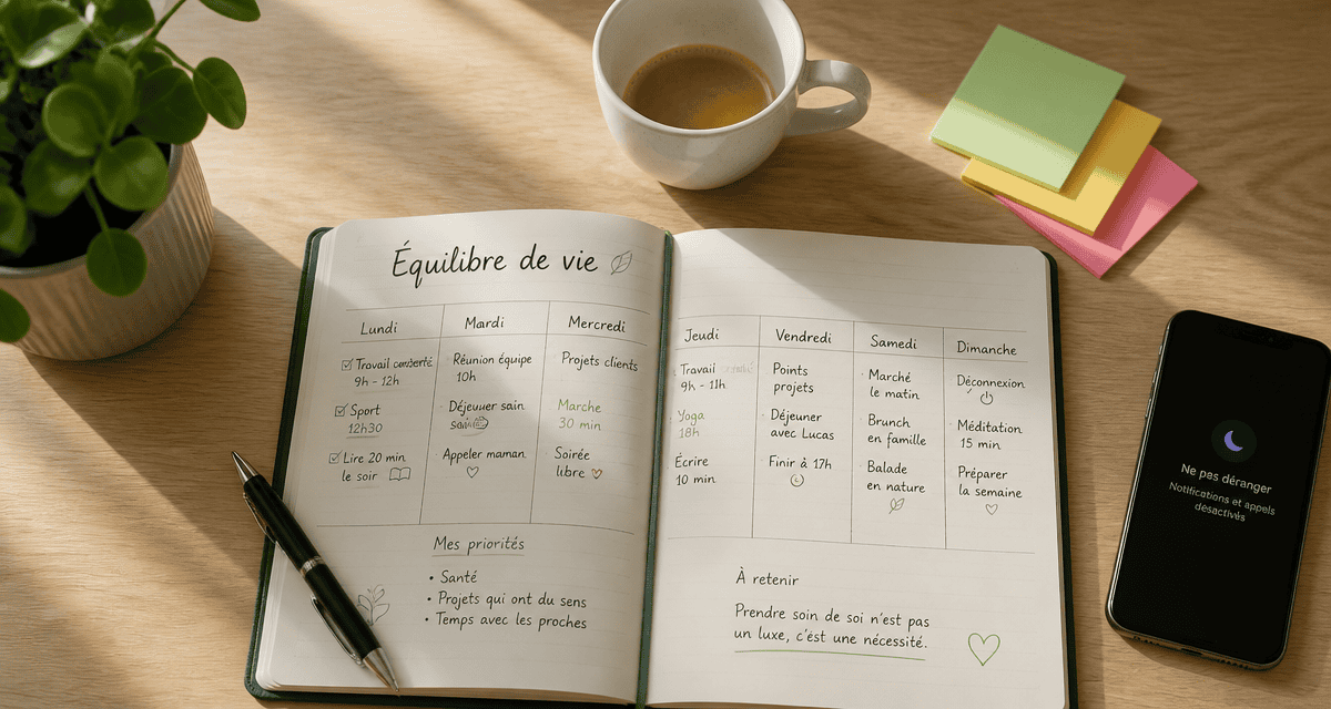 bureau organisé équilibre de vie