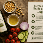 les bienfaits de l huile d olive extra vierge sur une table