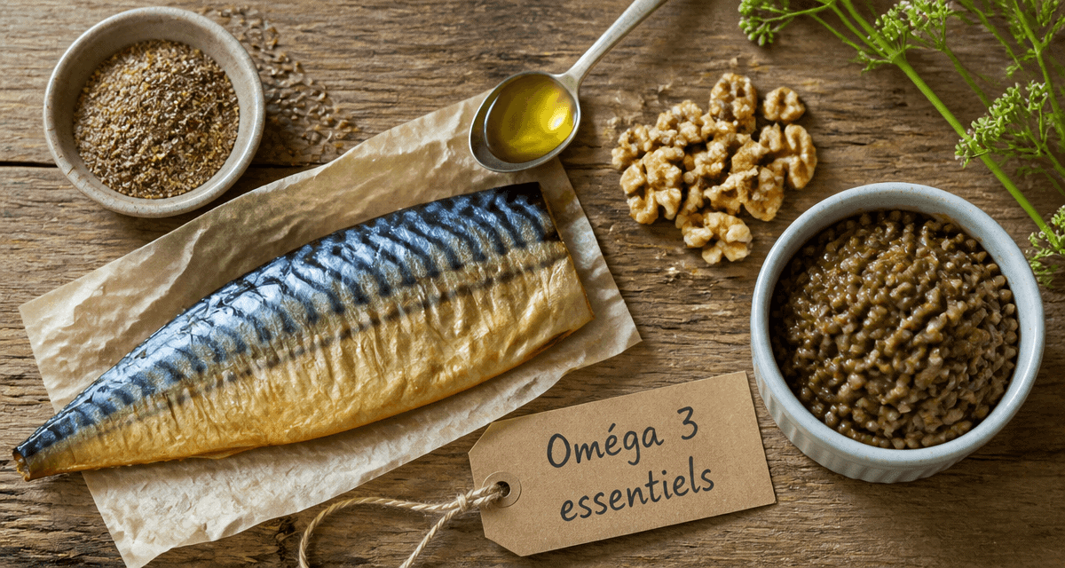 Omega 3 quel aliment sur table rustique
