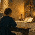 prière pour que quelque chose se réalise, personne priant dans une chapelle