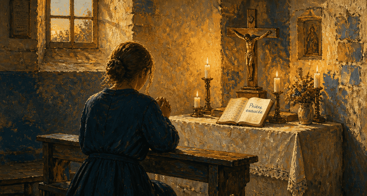 prière pour que quelque chose se réalise, personne priant dans une chapelle