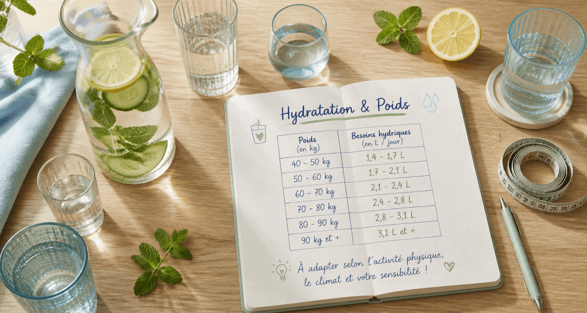 quantite d eau a boire par jour selon poids verres carafe carnet