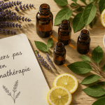 quelle huile essentielle flacons table aromathérapie