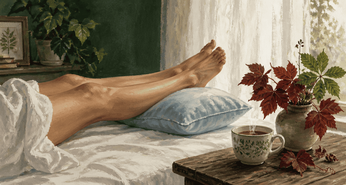 remède grand-mère circulation du sang jambes allongées infusion