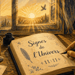 signe de l univers carnet fenêtre oiseau