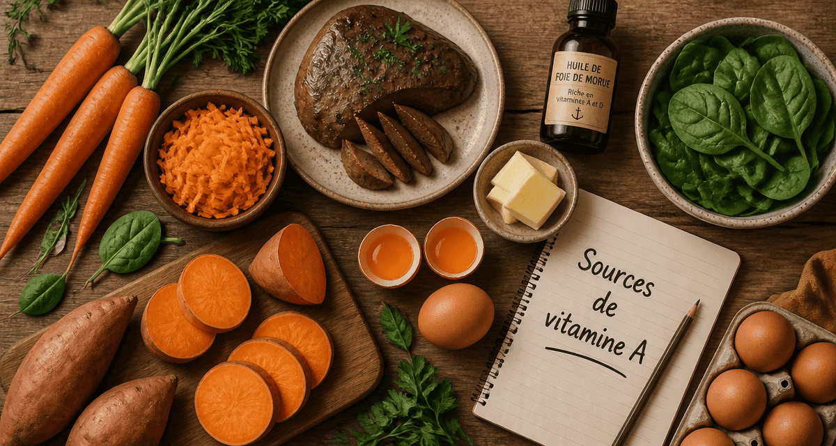 vitamine a dans quels aliments foie beurre œufs carottes patates douces épinards