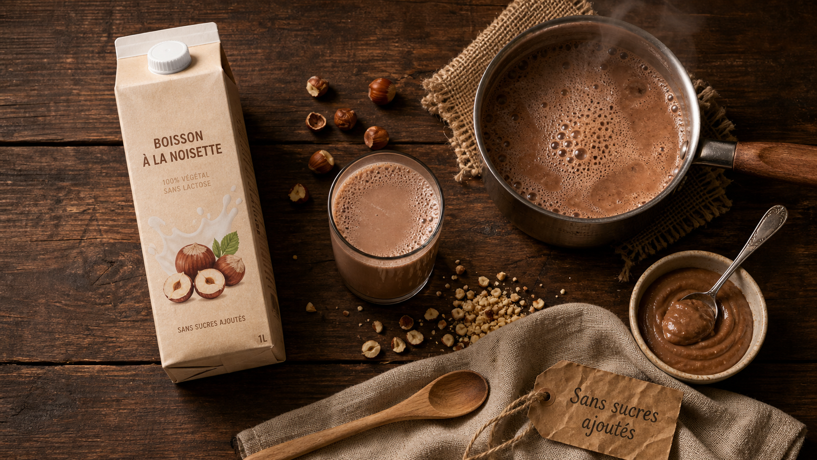 Bienfait du lait de noisette, alternative au lactose, boisson végétale noisette