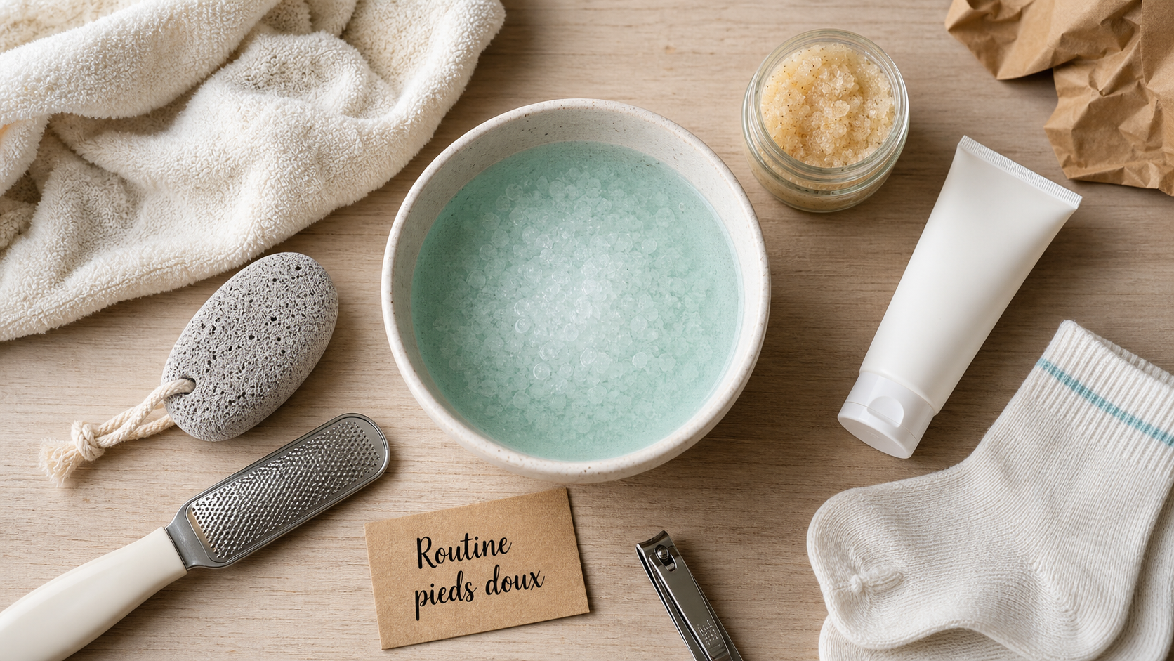 Comment avoir de beaux pieds : routine pieds doux, bain au sel d’Epsom et crème à l’urée