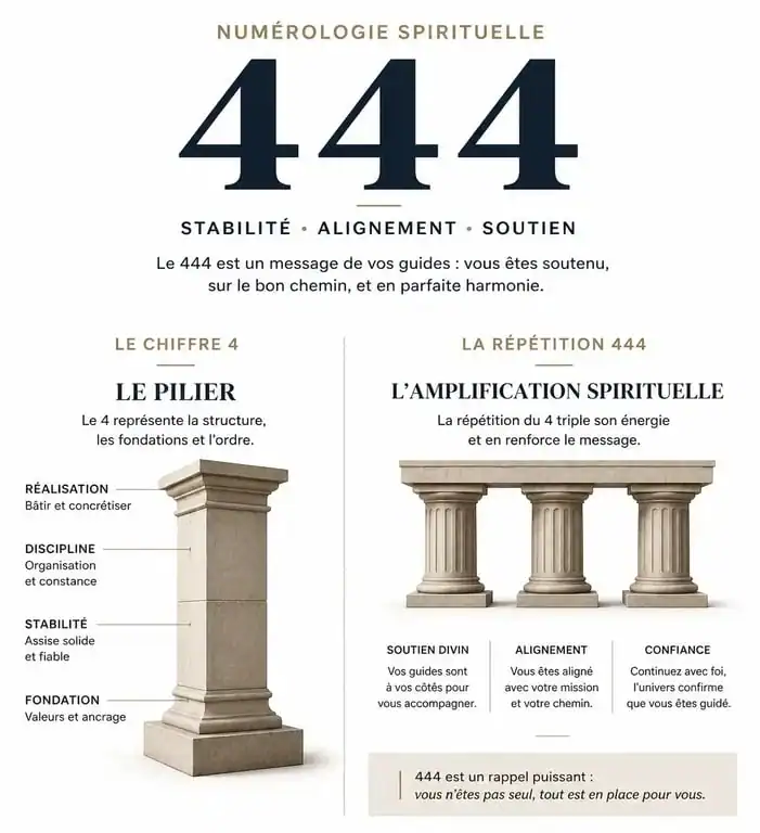 Symbolisme et signification spirituelle du chiffre 444 en numérologie