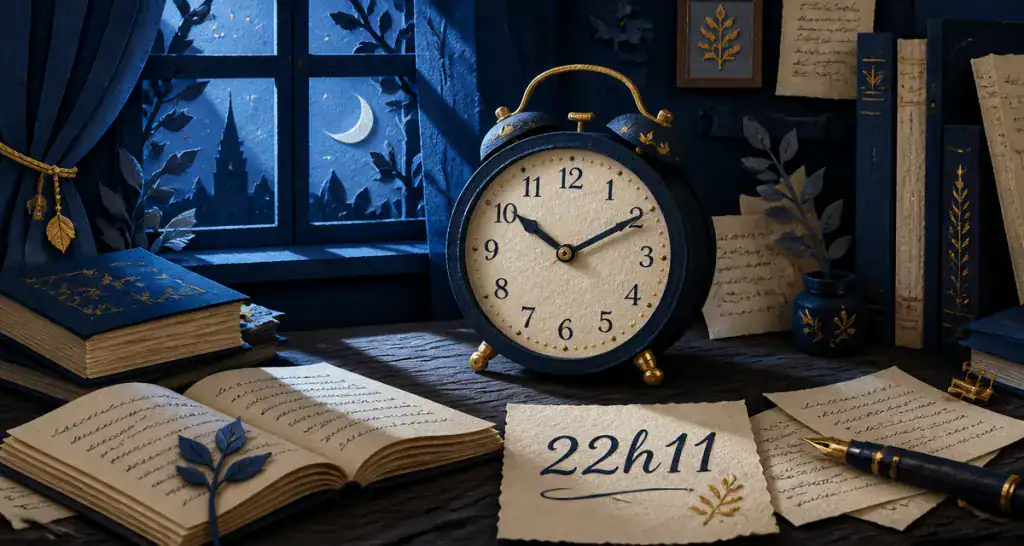 horloge 22 11 livres découpage papier