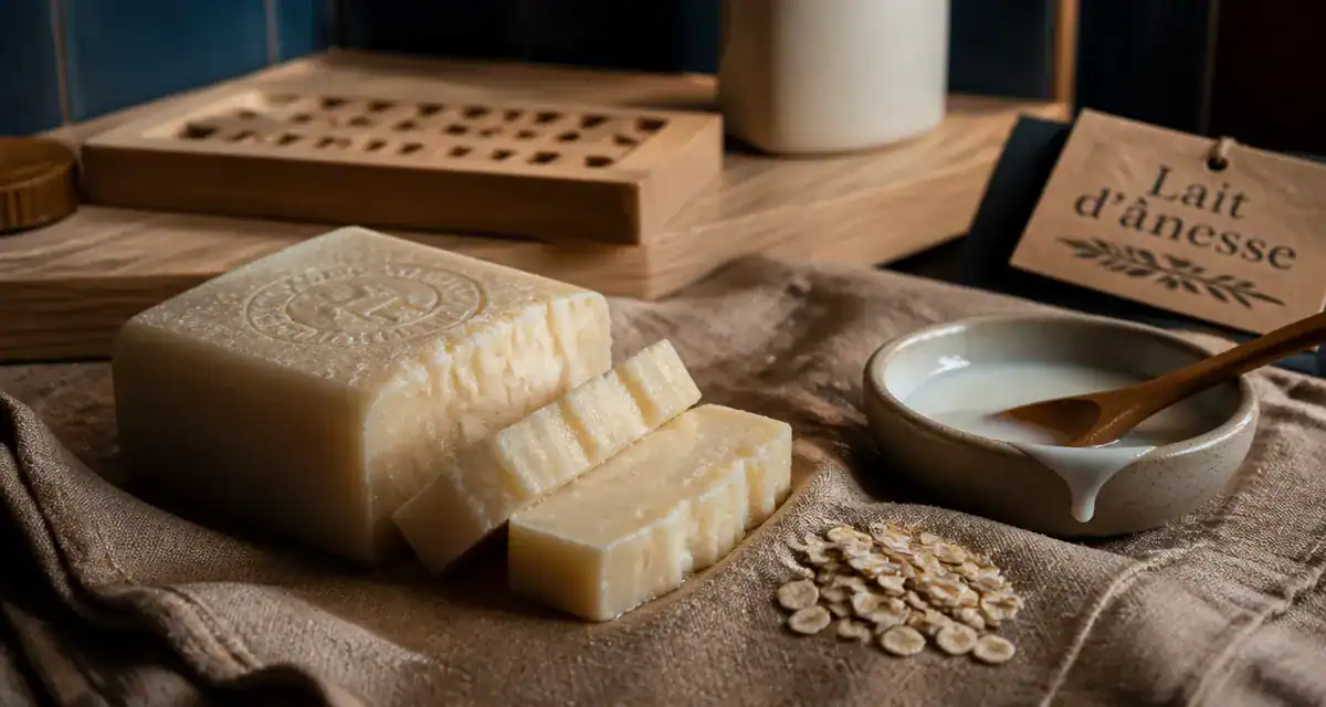 Savon lait d anesse 40% lait frais pour peaux atopiques