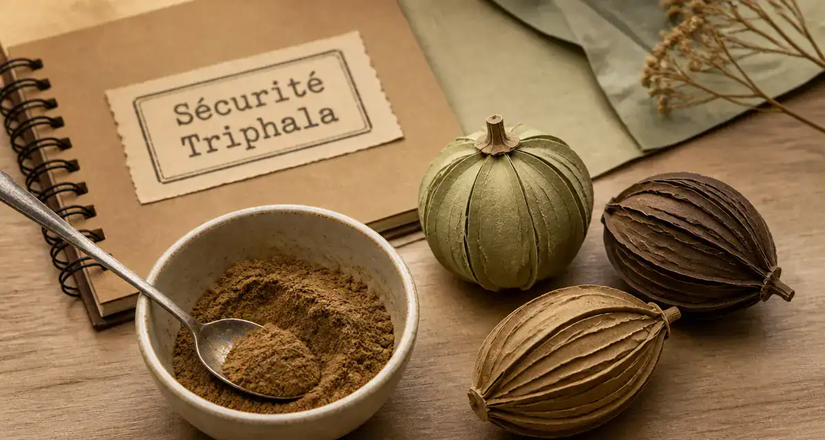 Triphala danger : poudre brune et baies séchées, signes d’alerte santé