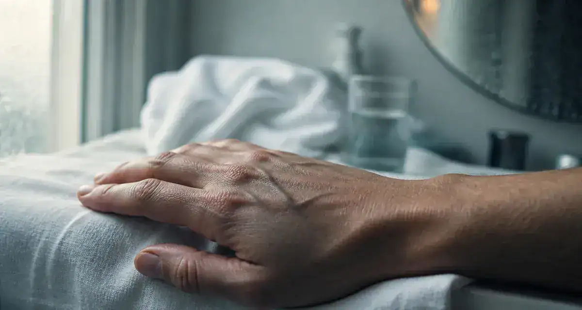 Veines plus visibles que d habitude sur le dos de la main, lumière du jour