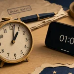 1h01 signification heure miroir 01:01 montre et smartphone