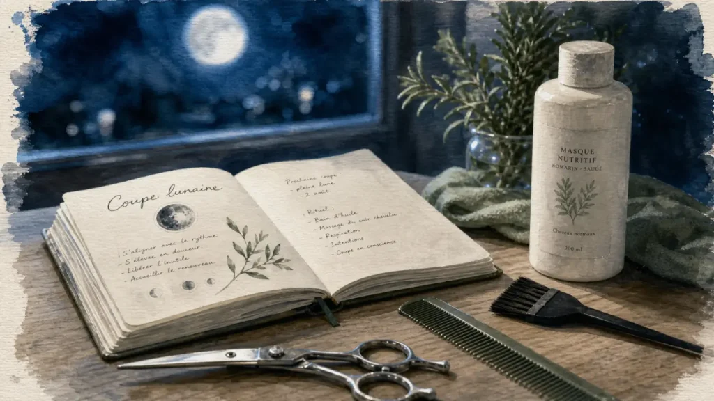 Cheveux et la lune : coupe lunaire